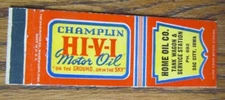 CHAMPLIN MOTOR OIL 1940s MATCHBOOK MATCHCOVER: SAC CITY, IOWA E28