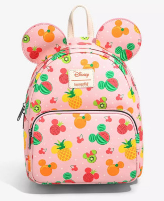 Loungefly Disney Mickey Mouse Mini Backpack Summer Fruit Pattern with Ears 35174984_hi main image 2