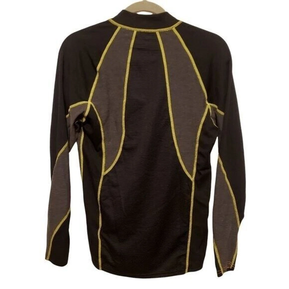 Camisa Atlética Mujer Mizuno Talla M Gris Negra Geométrica Manga Larga Foto 4 de 4