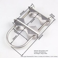 304 Steel 2 Sets of Mast Clamps Double Antenna Heavy Duty Mounting Bracket Kit