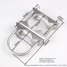 304 Steel 2 Sets of Mast Clamps Double Antenna Heavy Duty Mounting Bracket Kit