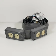 Flexiduct 8 ft. Power & Phone Extension, Lay Flat Cable Management 