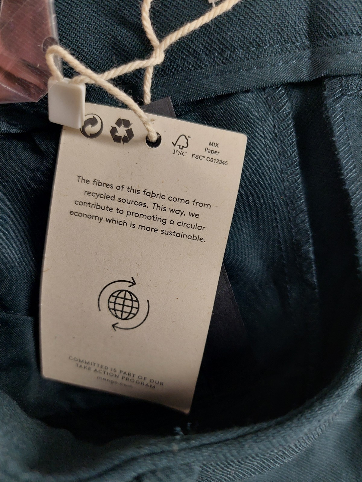 Mango Women Dress Pant 8 Green Button Fly Pleated Straight Leg Stretch Office thumbnail 18