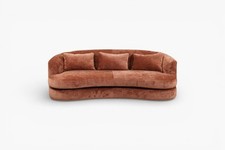 Lozenge Large 3 Seater Sofa, Plush Chenille Auburn