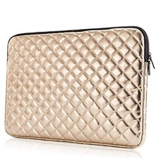 Puffy Laptop Sleeve 11 12 13 13.3 14 15 15.6 inch Case 15.6 Inch Gold Quilted