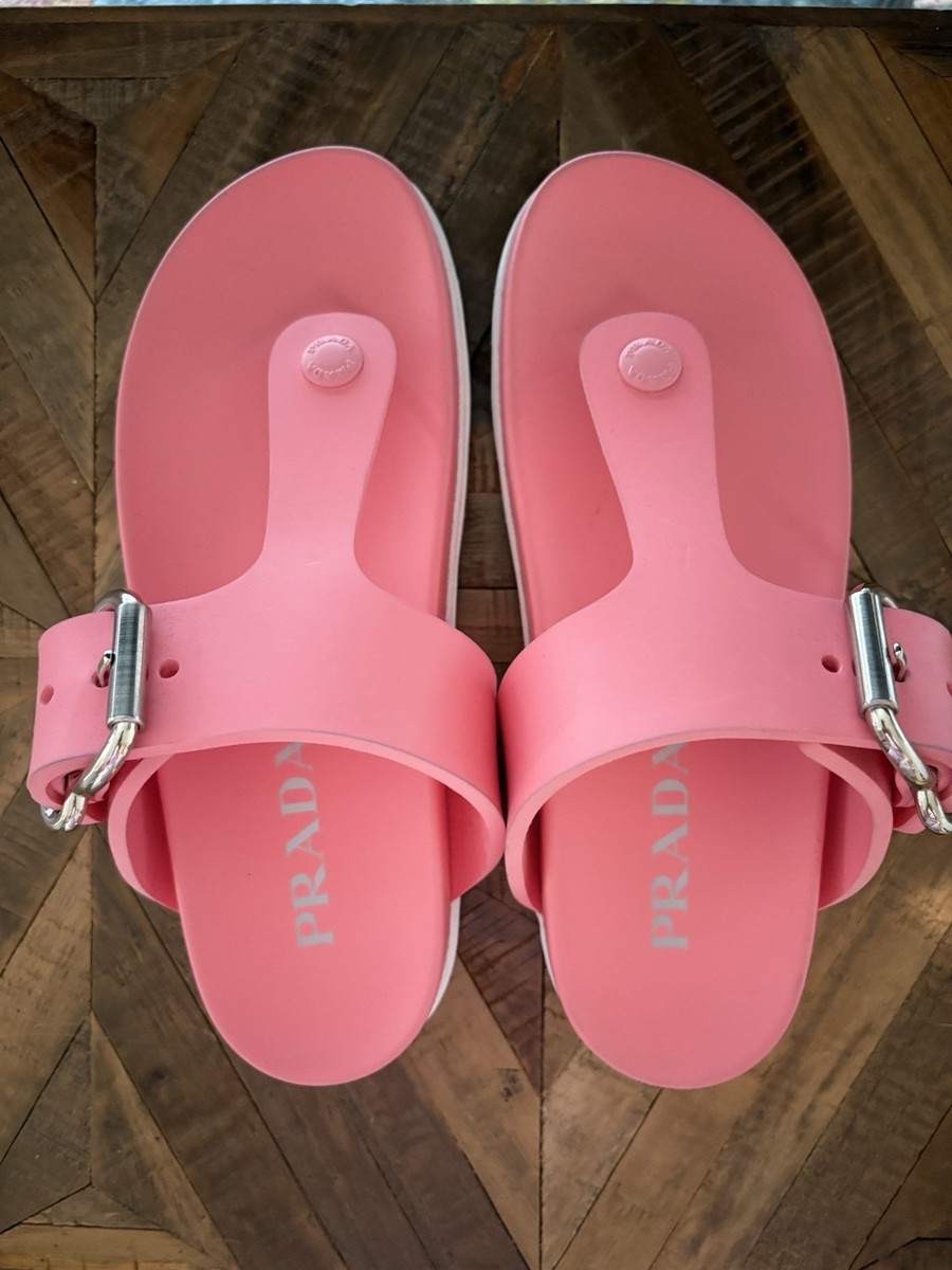 Prada pink rubber brand new sandals flip flops US 7 EU 37 | eBay