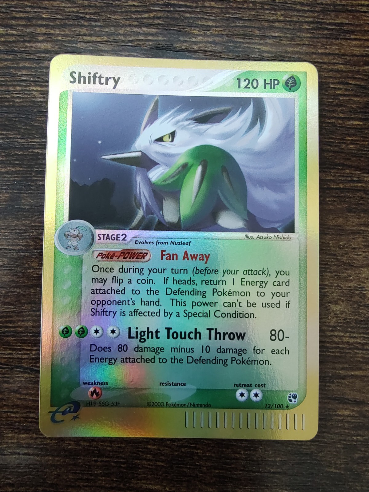 Pokemon Shiftry 12/100 EX Sandstorm Reverse Holo Rare