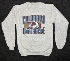 Vintage Colorado Avalanche Pullover Sweatshirt Gray Youth Large 14-16 Hockey