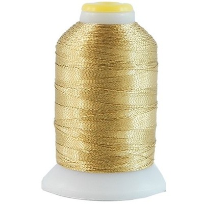 Metallic Thread | No. L8 - Gold | 500 Meter Cones 550 Yards | 25 Brilliant Sh...