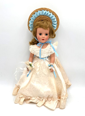 1950s Nancy Ann Style Show Doll or Sweet Sue 17  Hard Plastic Bridesmaid Flower