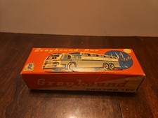 SSS GREYHOUND BUS FRICTION TOY WITH ORIGINAL BOX VINTAGE S-1083 Stamped J1824