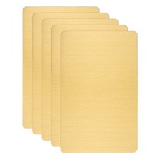5pcs Metal Business Card 3x2x0.02 Inch Engraving Card Adhesive Gold
