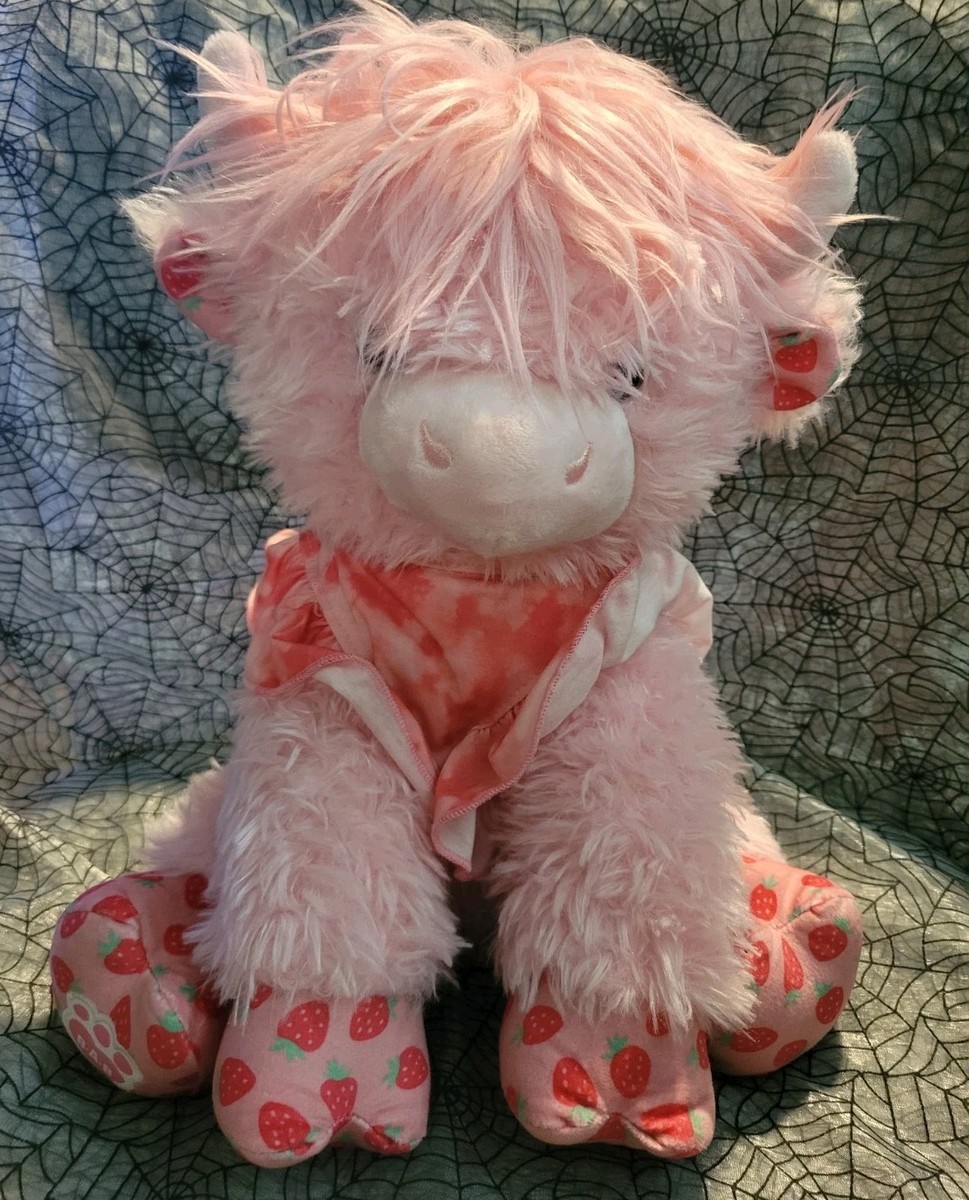 Build A Bear BAB Strawberry Highland Cow Stuffed Animal Pink Plush 2024  Rare | eBay
