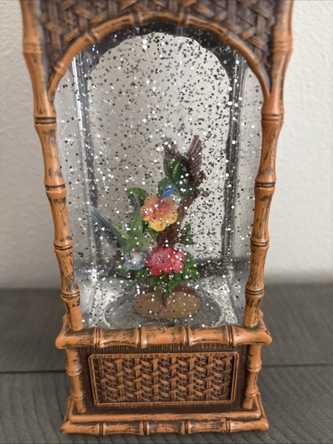 Cracker Barrel Store Glitter Globe Light Up Peacock Lantern Humming Bird - Picture 7 of 14