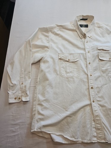 Camisa deportiva informal con botones ORVIS "Hombre XL" blanca 100 % algodón punto de pesca - Imagen 3 de 13