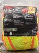 3M Scotchlite PRO Increased Visibility Reflective Safety Vest 2 Pack OSFM NEW