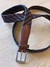 Braided Woven Leather Belt Mens 38 Two-Tone Preppy Fishing Gorpcore Utility
