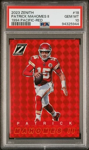 2023 ZENITH PATRICK MAHOMES 1994 PACIFIC RED #18 PSA 10