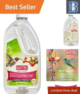 Hummingbird ElectroNectar Ready-to-Use Bird Food, 64 oz - Nourishes & Hydrates