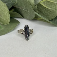 Vintage Wheeler Mfg & Co Sterling Silver & Hematite Ring Size