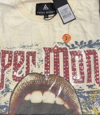 Paper Money World Tour T-Shirt Mens 2XL NWT Bone Eightball Rhinestone  - NEW 