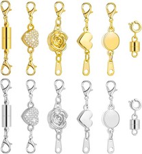 12Pcs Magnetic Necklace Clasps Locking Jewelry Extender for Bracelets  Necklace