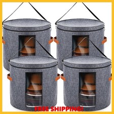 Suzile 4 Pcs Hat Boxes Oversized Round Cowboy Hat Storage Box for Women Men 19"