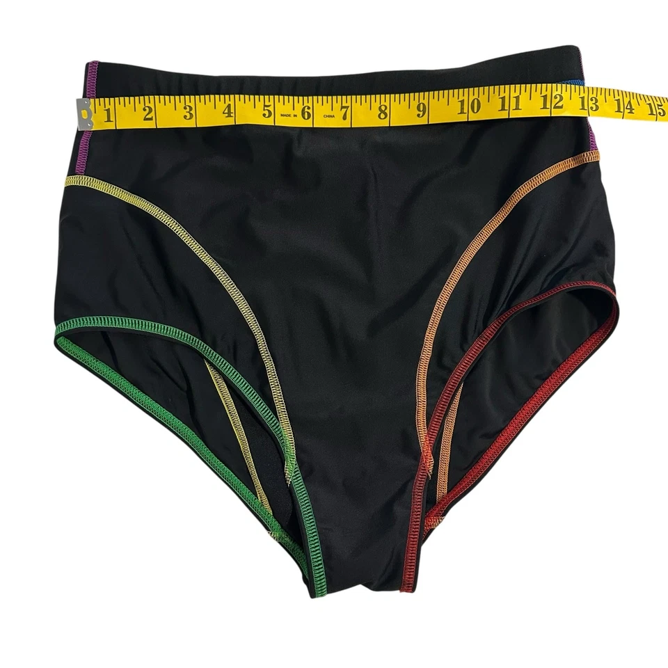 Pantalones de natación Rainbow Pride medianos cintura alta nuevos sin etiquetas  Foto 3 de 4