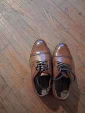 Stacy Adams Dickinson Boys Cognac Cap Toe Dress Shoes Size 2