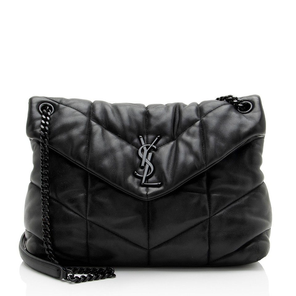 Saint Laurent Lambskin Monogram Puffer LouLou Medium Shoulder Bag
