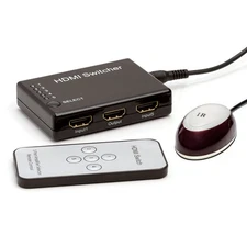 5-Port HDMI Switch 5-in 1-out with Remote, IR Extender Receiver Power Adapter HD