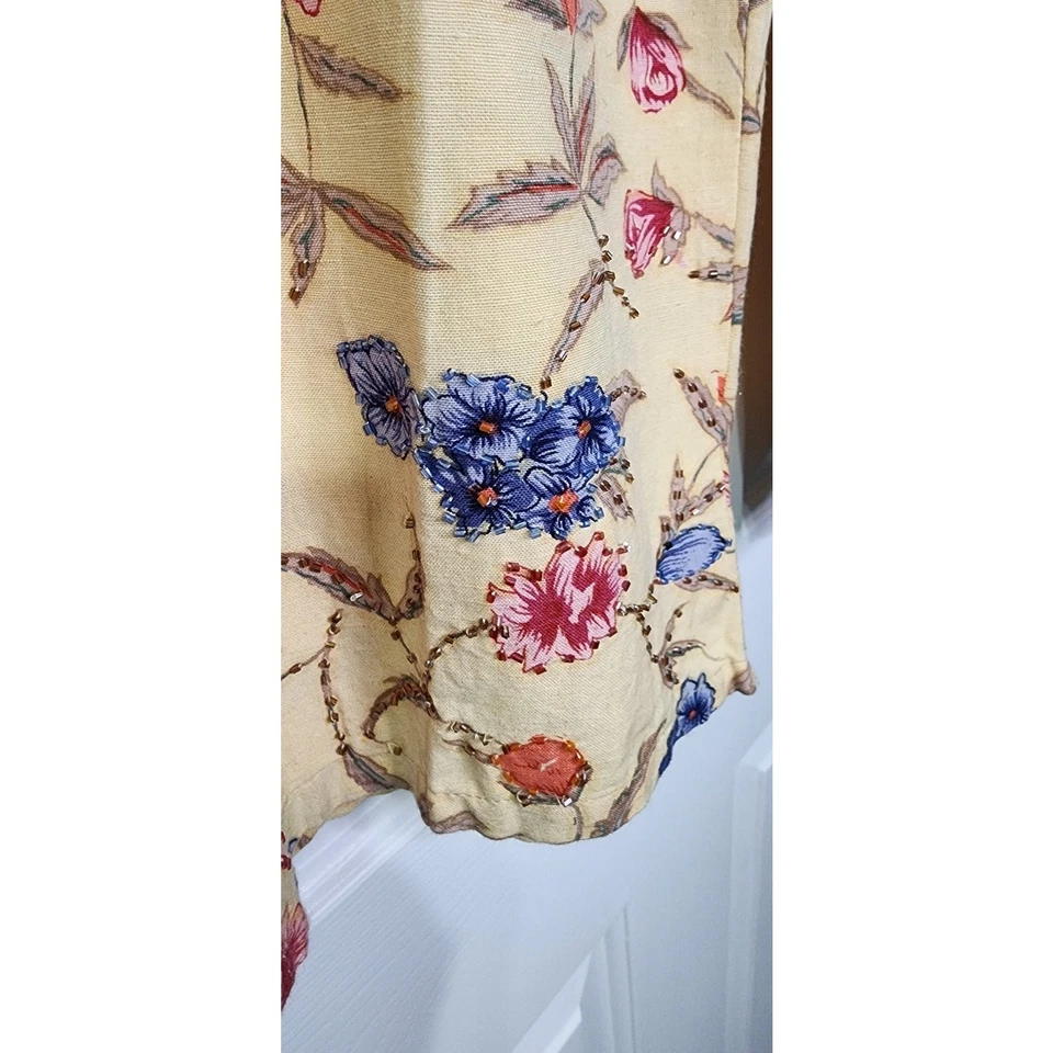 Pantalones al Tobillo Allyson Whitmore Floral Mezcla Lino Talla M Nuevos con Etiquetas Foto 3 de 4