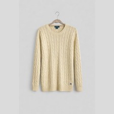 Lauren Ralph Lauren Light crew-neck Yellow Cable Knit Size S UK 10 Cotton Jumper