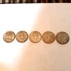 Lot of 5  Franklin 90% Silver Half Dollars / Excellent Detail!