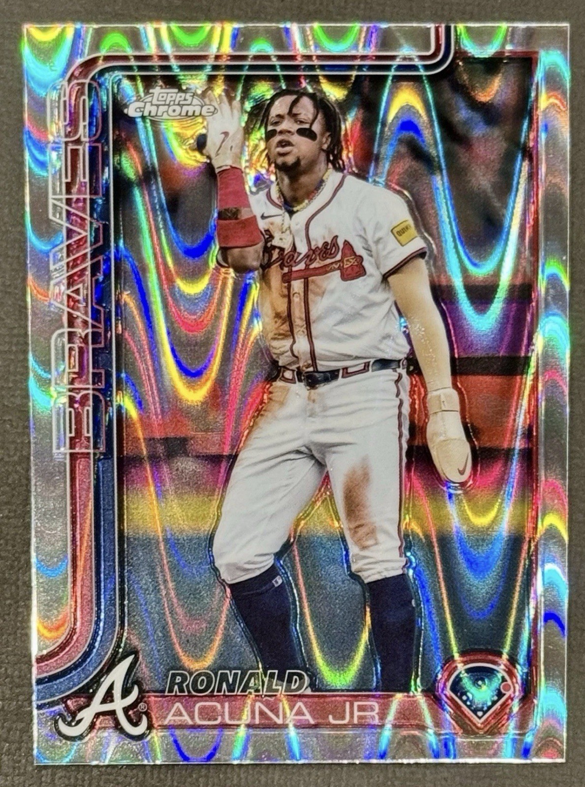 2025 Topps Chrome RayWave Refractor Ronald Acuna Jr Atlanta Braves SP # 257