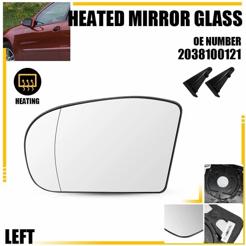 LH Driver Side Mirror Glass Heat For Mercedes-Benz C-class W203 Sedan 2001-2007