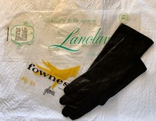 VTG ladies gloves sz 6  soft dark brown leather light weight elastic wrist pkgs