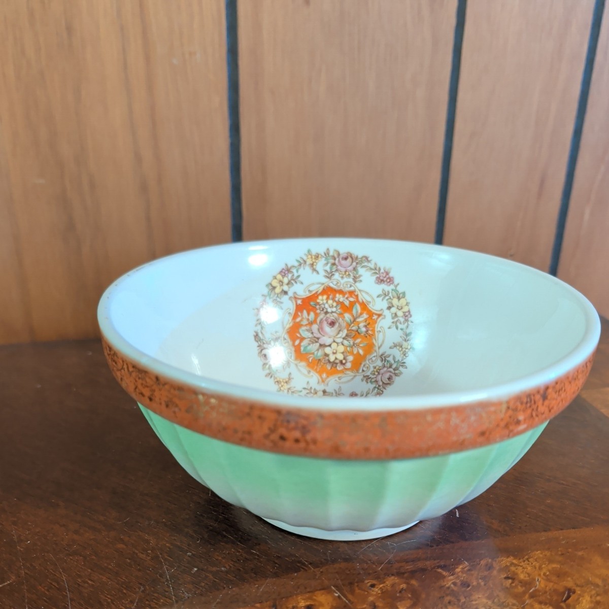 Vintage Leigh Ware Bowl 22k gold leigh potters ornate floral