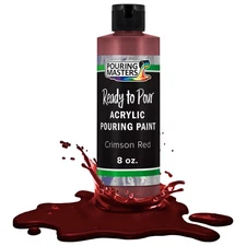 Pouring Masters Crimson Red 8-Ounce Bottle of Water-Based Acrylic Pouring Paint