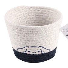 Sanrio Cinnamoroll Rope Storage Basket White Kawaii Organizer 7.9" x 5.9"