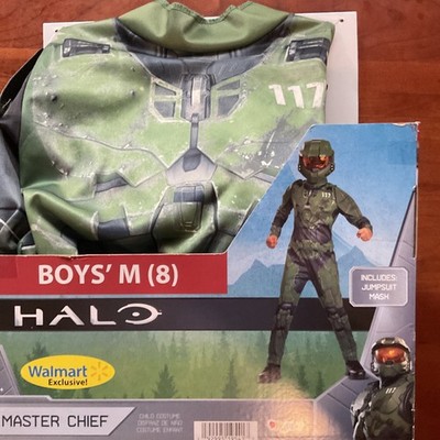 Halo Master Chief Kids Costume Size 8 Jumpsuit And Mask