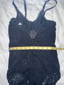 Vintage Bali Lingerie One Piece Black Lace Size 34B