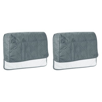 2 Pack Sofa Armrest Organizer Armchair Caddy Hanging Storage Bag Grey