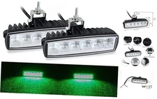  LED Hunting Fishing Lights 2Pcs 30W 6Inch Waterproof Driving Fog Lights Green