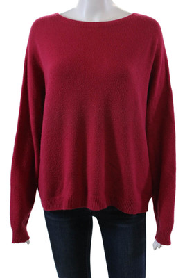 Apparis Womens Long Sleeve Scoop Neck Oversized Sweater Pink Size Medium