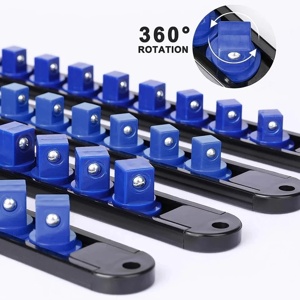 360° Swivel Socket Rack Large Capacity Socket Clip Rail Holder - Image 2 of 4