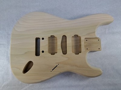 Unfinished Poplar HSH guitar body - fits Fender Strat neck Wilkinson - J2434