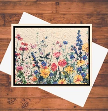 Embossed Wildflower Card Kit: DIY Handmade Stationery, Set of 6 with Envelopes