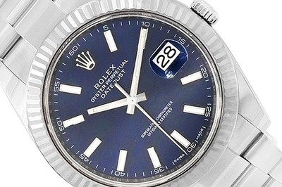 Rolex Datejust 41 Stainless Steel Men's Watch 126334 Blue Dial 2019 Box & Card