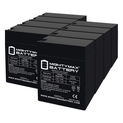 Mighty Max 6V, 14Ah, AGM, Fast-on Battery Compatible with Ryton RT6140 - 8 Pack